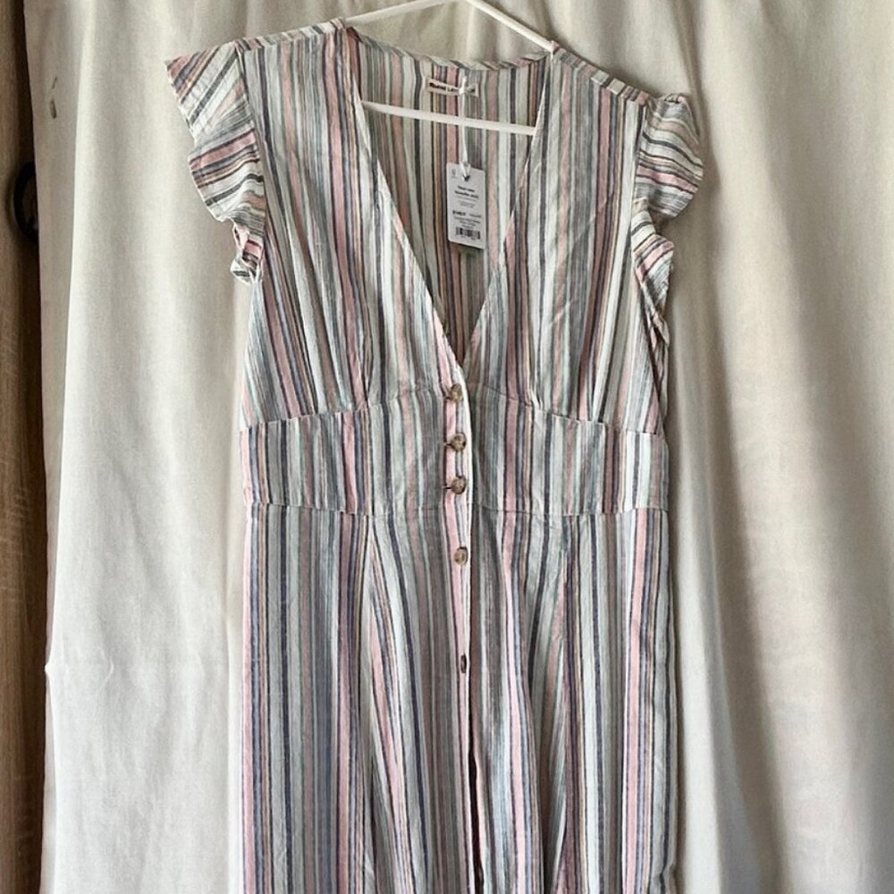 NWT Marine Layer Camila Midi Dress Multi Stripe Medium